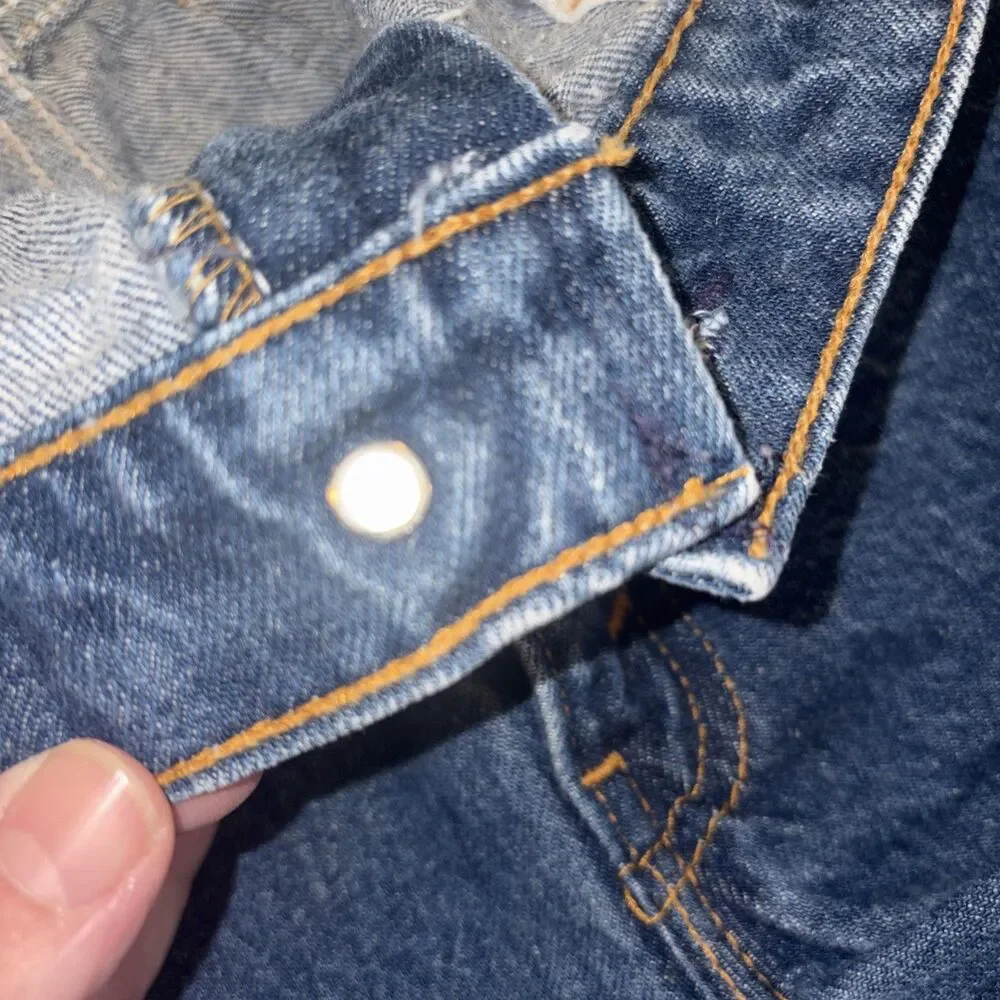 1992 Levi's 517 Vintage Orange Tab Bootcut Jeans Made in USA Dark Wash W35 L27